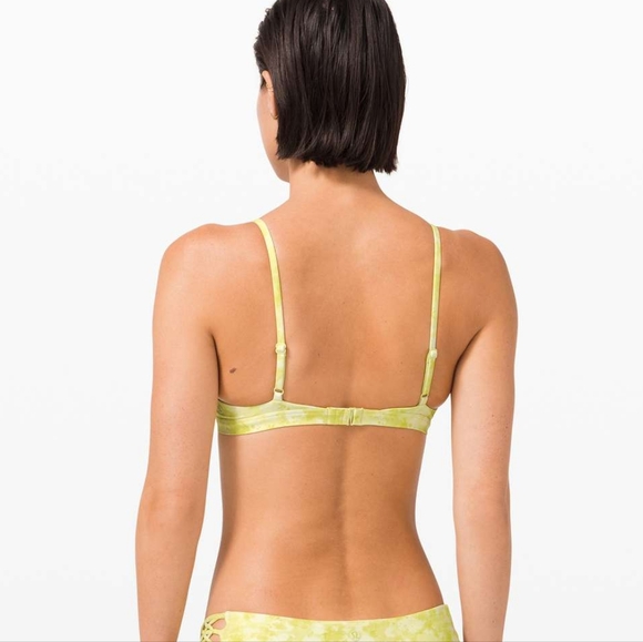 Lululemon Deep Sea Swim Bikini Top Size 4 Dappled Blossom Yellow Multi - Picture 4 of 16